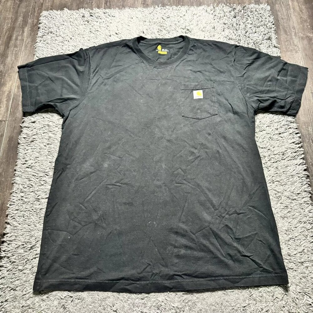Carhartt Shirt Mens 2XL Tall Black Original Fit Short Sleeve Pocket Logo K87